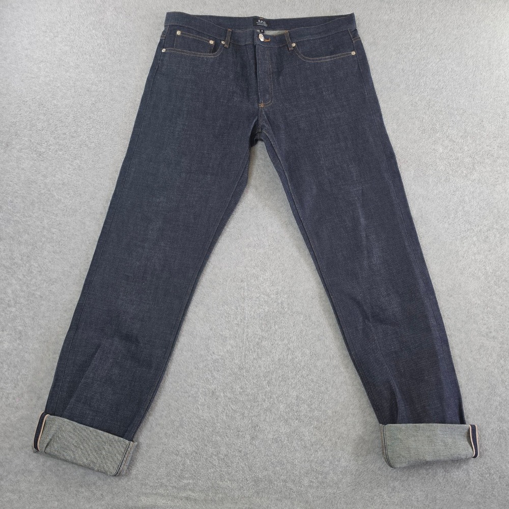 APC Petit Standard Jean Droit Etroit Raw Indigo Selvedge Denim Jeans Mens 36